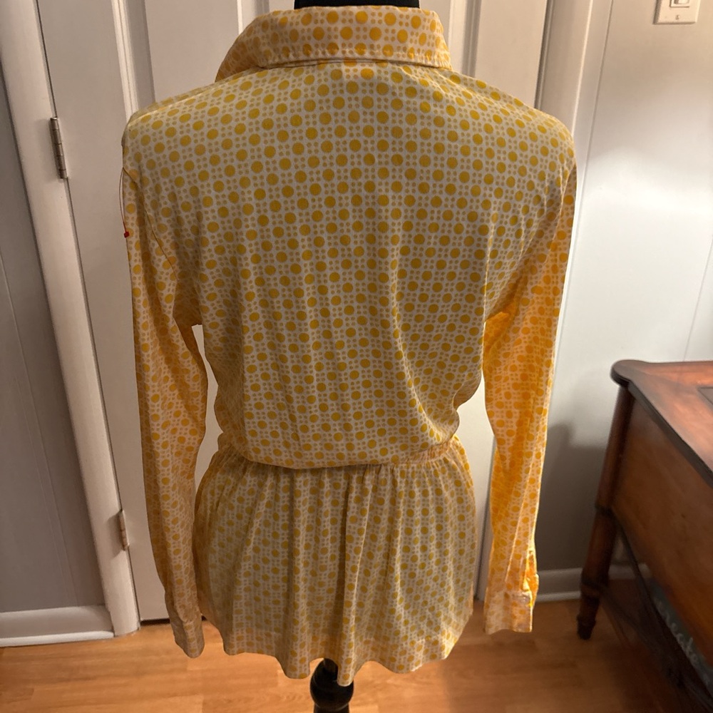 Chic Yellow Patterned Button Down Shirt - Picture 2 of 3